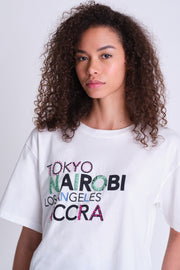 Embroidered T-shirt Tokyo - Nairobi