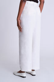 Embroidered Wrap Trousers - Ecru