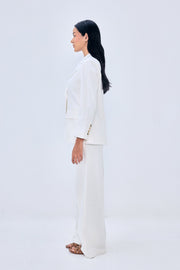 double breasted blazer - white denim