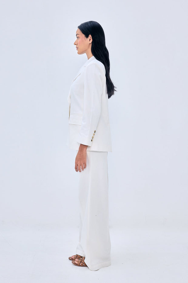 double breasted blazer - white denim