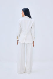 double breasted blazer - white denim