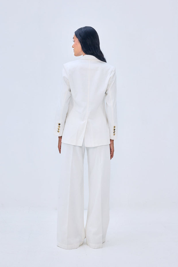double breasted blazer - white denim