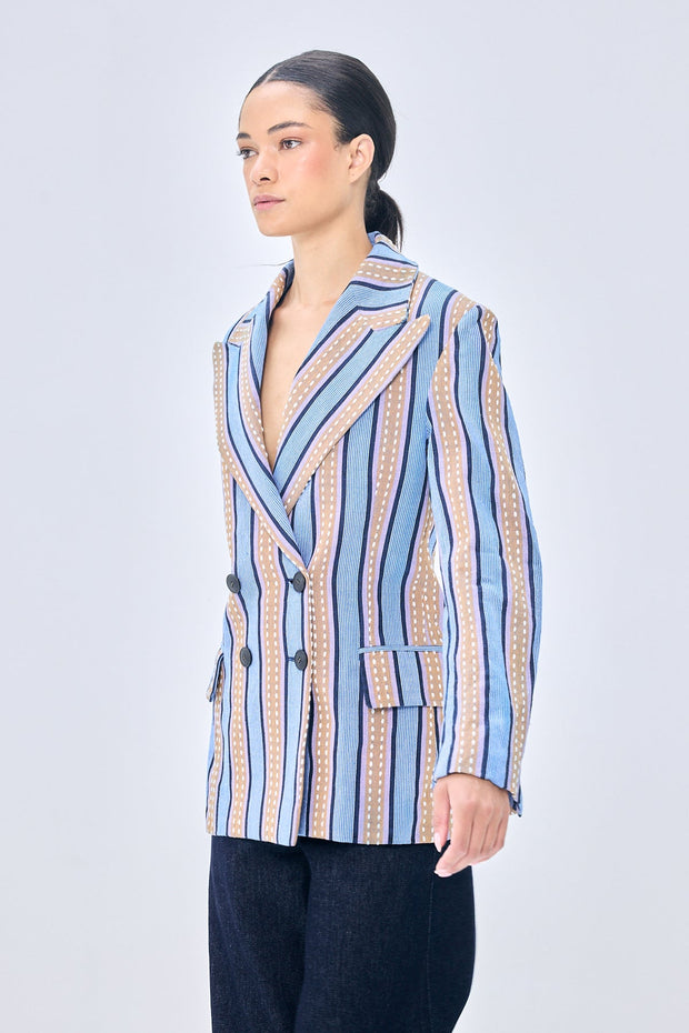 double breasted blazer - Faso Dan Fani blue