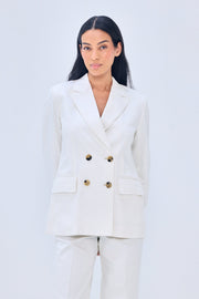 double breasted blazer - white denim