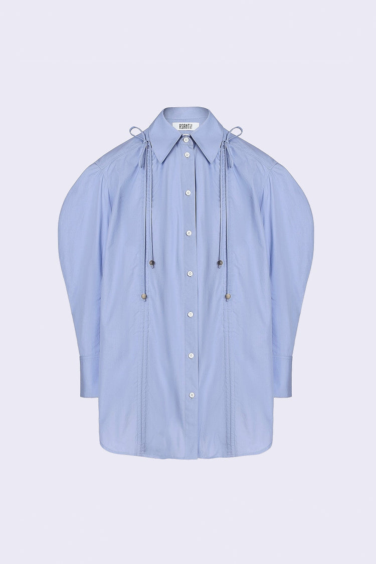 メルトザレディ　function 2way drawstring shirt Oversized Drawstring Shirt - Sea Blue – Asantii