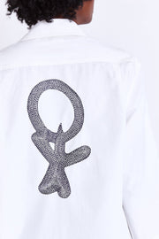 boyfriend shirt with akuaba embroidery